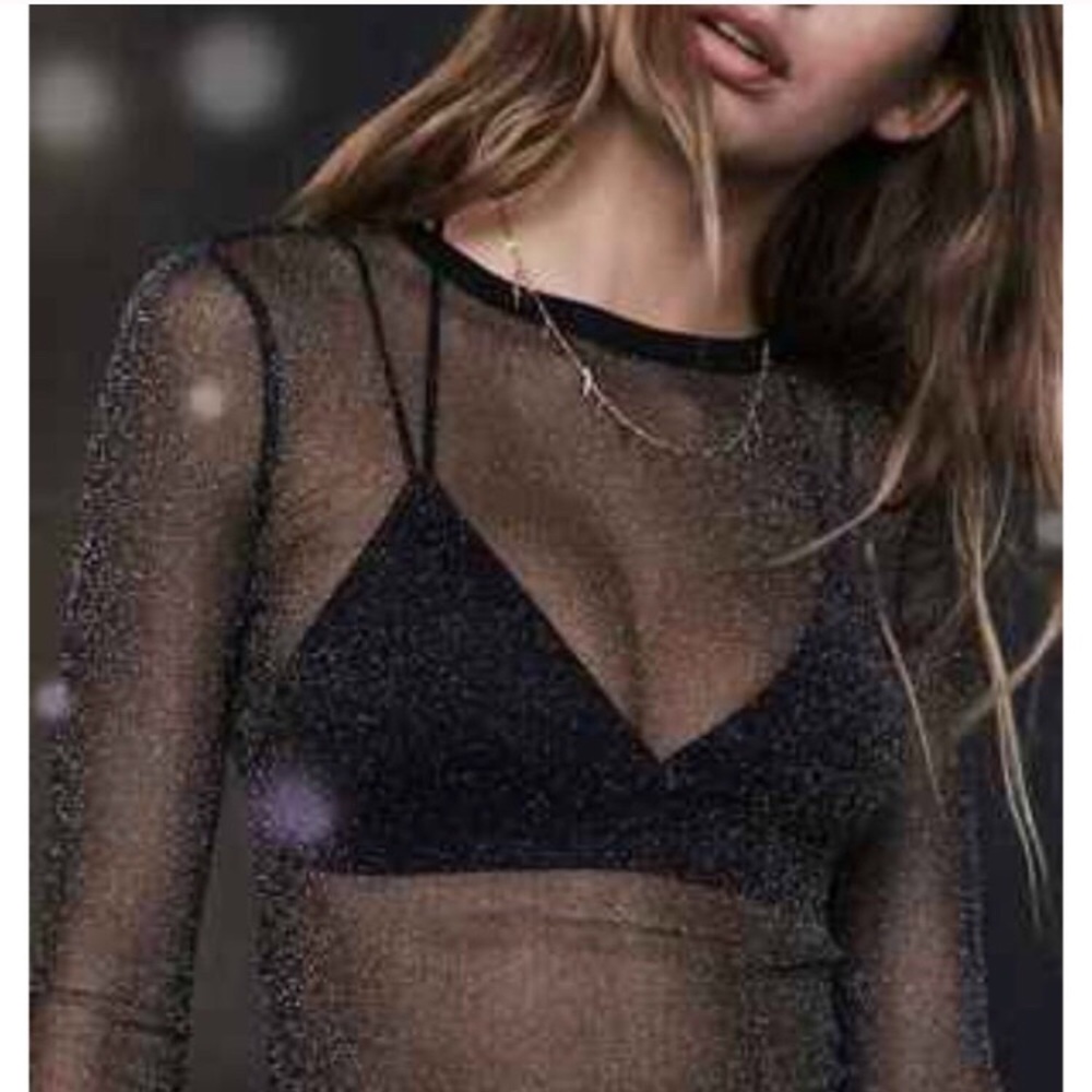 Urban Outfitters glitter mesh shirt